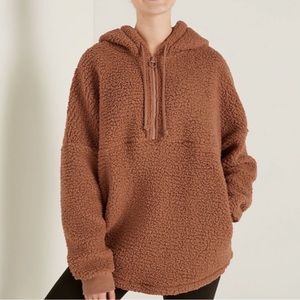 PINK Sherpa 1/2 Zip Teddy Pull Over